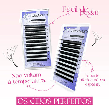 LAKANAKU Fio 5W Shaped Eyelashes Extension 6 Trays Volume Egipcio Soft Individual Premade Volume Fans Cilios Lashes
