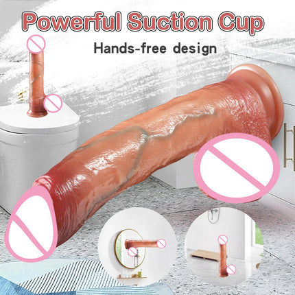Realistic Sliding Foreskin Dildo for Women Testicles Penis sexy adult Strapon Dildos Masturbator Big Dick Anal plug 18+ Sex Toys
