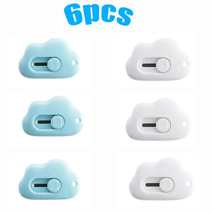 1/2/3/6PCS Cute Rabbit Cloud Color Mini Portable Utility Knife Paper Cutter Cutting Razor Blade Office Stationery Supplies