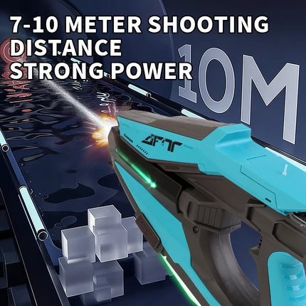 Electric Water Gun with Lights Automatic Continuous Firing Squirt Gun Large Capacity Long Range Shooting Watergun Outdoor Toy