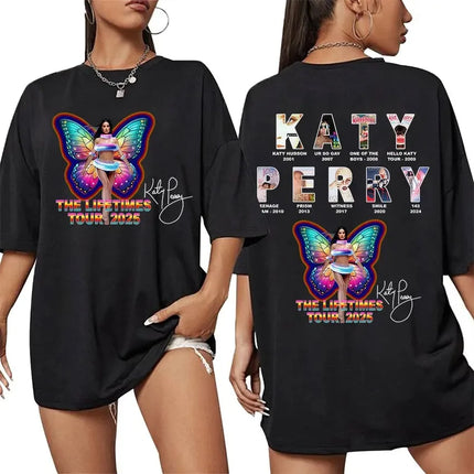 The Lifetimes World Tour T-shirt Katy Perry Merch T Shirt Oversize Y2k Women Men Causal Cotton Short Sleeve Harajuku Streetwear