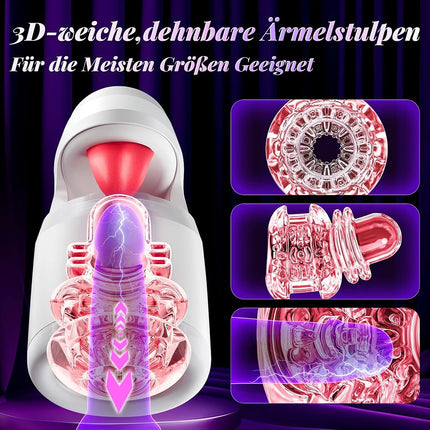 Sex Toys for Men Male Masturbator - Sex Toy with 10 Thrusting & Tongue Licking Modes Blowjob Sex Machine Stroker Penis Training