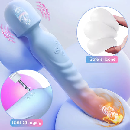 3-in-1 Dildo Vibrator AV Sex Machine Magic Wand Clitoris G-Spot Stimulator Female Vagina Massager Woman Adult Sex Toy 18+