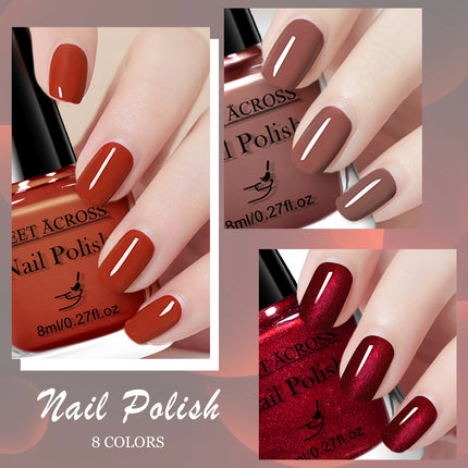 8pcs Red Series Water-Based Nail Polish Set Long Lasting Quick Drying Without Lamp Cure Nail Supplies Vernis for Nails Manicure