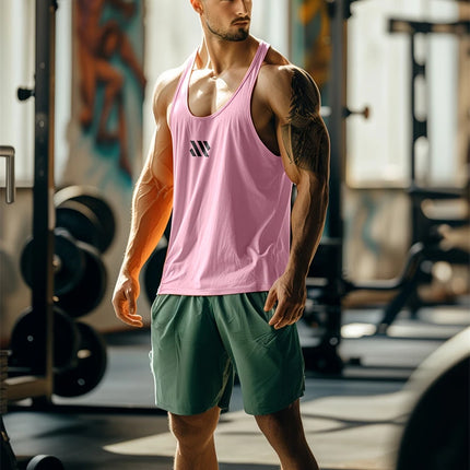 Summer New Men's Tank Top Quick Dry Fitness Tank Top Breathable Comfortable Casual Tank Top Running Pattern Printed Tank Top