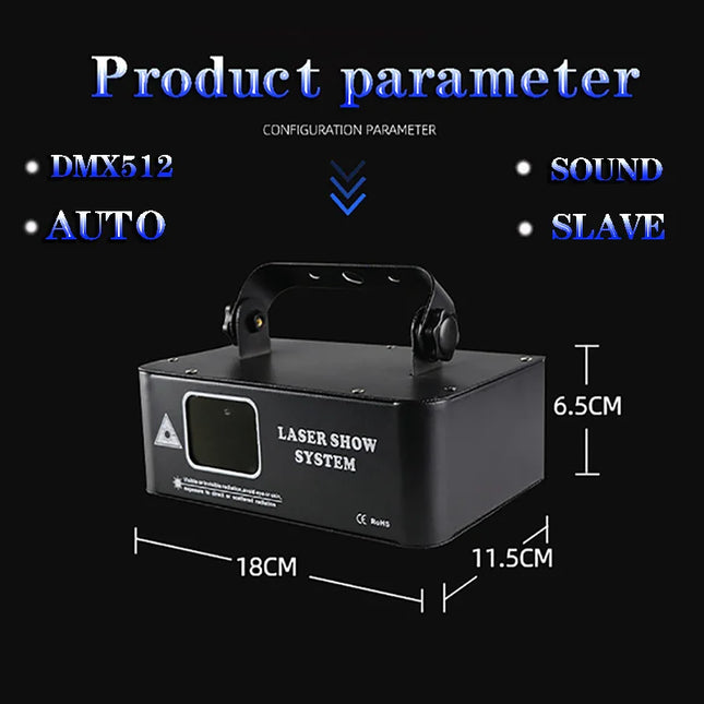 Remote Controller 500mw RGB Laser Beam Line Scanner Projector DJ Disco Stage Lighting Effect Party Wedding Bar Club DMX Lights