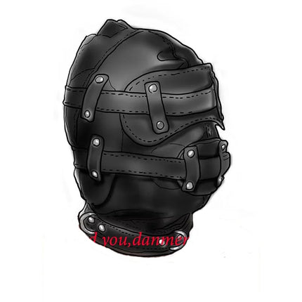 Bdsm Mask With Gag,Gear Bondage,Role Play Hood Padded Blindfold,Sex Toys For Couples,Head Harness SM Products
