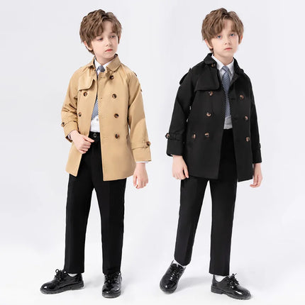 Wholesale JUCPKID Children Boys Suits Kids Boy Trench Coat Shirt Pants Suits Outfits Sets 2-10Y Handsome Teens Boys Elegant Suit
