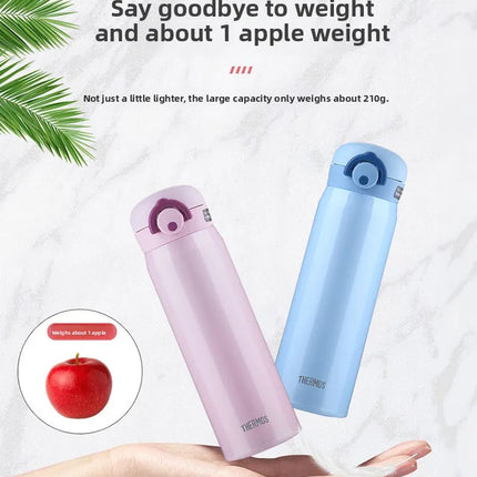 THERMOS Water Bottle 500ml Children Stainless Steel Vacuum Flask Thermal Mug, 6-12H Hot & Cold, Leakproof Coffee Mug for Hiking
