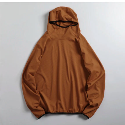 Men's Autumn Thin Qui Dry Bubble Hoodie Outdoor Loose Spor Overhead Sweatirt Trendy Straight Leg Modern Sle for Couples