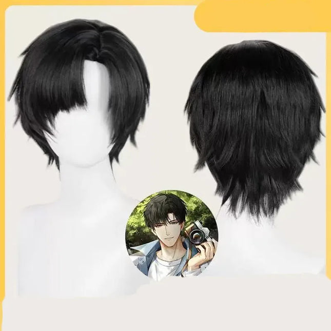 Anime Alien Stage Ivan Cosplay Black Sorrow Cosplay Black Wig Short Black synthetic Cos Wigs Heat Resistant Hair Wigs Halloween