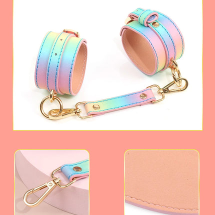 Rainbow Handcuffs For Sex Ankle Cuff Restraints Bondage Bracelet BDSM Woman Erotic Adult Sex Toys For Couples Exotic Accessories