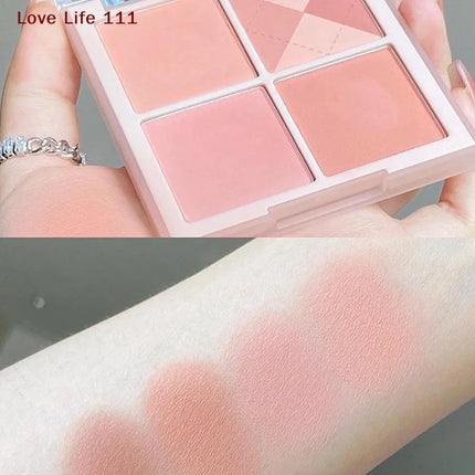 New DIKALU Honey Story Four Color Blush Powder Delicate Natural Lift Color Low Saturation Pseudo-vegetarian Blush INS