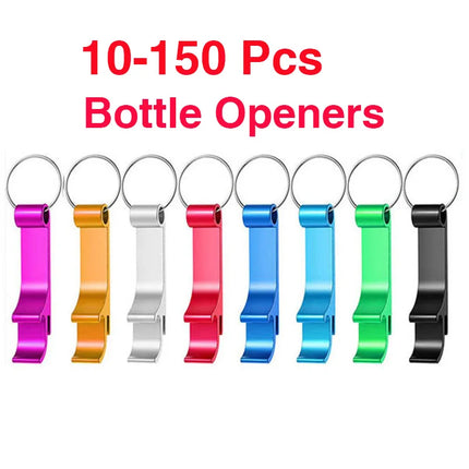 10-150 Pcs  Bottle Opener Key Ring Chain Portable Metal Mini Beer Can Opener Keychain Metal Beer Kitchen Bar Tools Accessories
