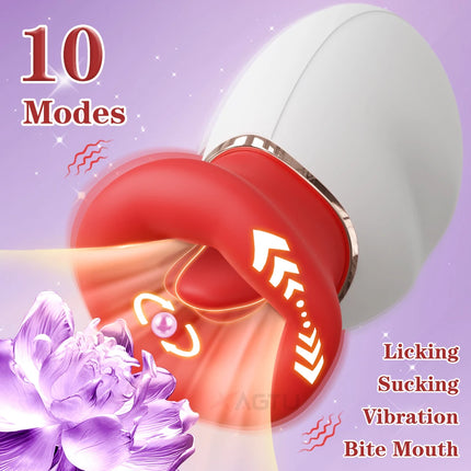 Sex Toys Sucking Vibrator for Women Tongue Licking Clitoris Sucker Female Powerful Clitoral G Spot Nipple Stimulator Adult Goods