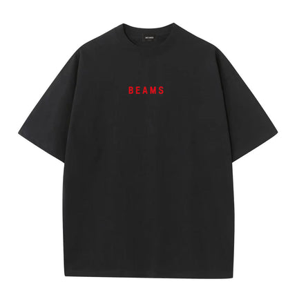 Summer cotton Japanese-style casual high-quality clothing with round neck  letter print T-shirt suitable for both men and women