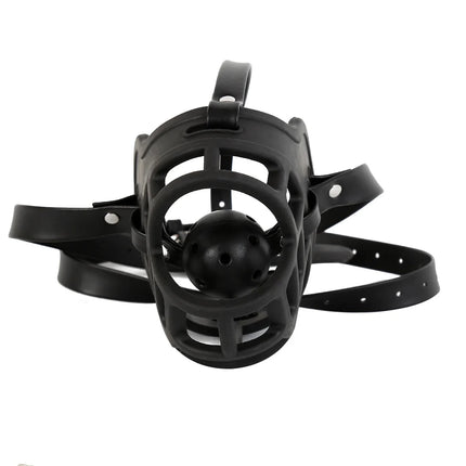Half Face Slave Mask with Gag Ball Muzzle BDSM Bondage Restraint Fetish Mouth Gag Hood Sex Toys for Couples Adult Games Pet Play