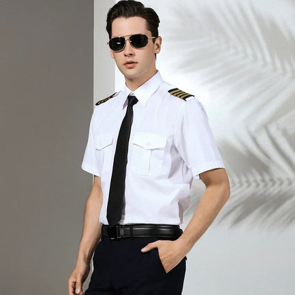 Air Force Pilot Uniform Men's Shirt Flying Clothes Nightclub Aviation Clothes Engineer Military Uniform Square Collar Other Mate