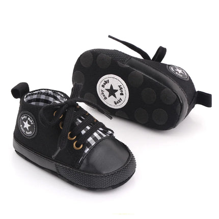 Spring New Baby Shoes Boy and Girl Classic Canvas Casual Sneakers Soft Sole Non-Slip Walking Newborn Toddler Shoes First Walkers