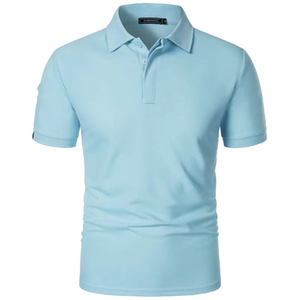 Summer Mens Short Sleeve Polo Shirt Sports Tennis T-Shirt Moisture-Wicking Shirts Breathable Button Streetwear Oversized T Shirt
