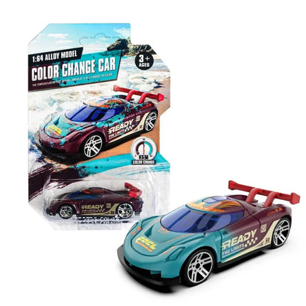 Magic Color Changing Racing Car Model 1:64 Temperature Sensitive Inertia Pull Back Cars Toys Crash-Resistant Durable Boys Gift