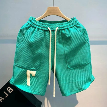 New Men's Shorts Retro Casual Beach Pants Popular Summer Fashion Trend High Street Sports Five-Point Medium Pants Casual Pants