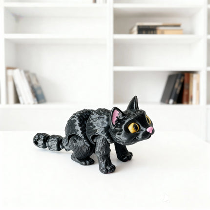 1 Piece - 3D Printed Articulated Black Cat Figurine, Indoor and Outdoor Desktop Decoration, Wedding, Birthday, Christmas, New Year Gift, Party Favor Filler