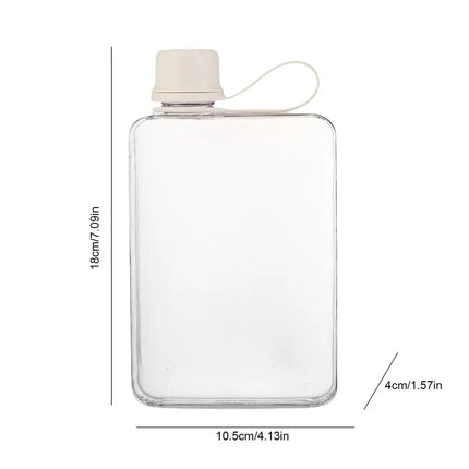Pocket Water Bottle 500ml Flat Drink Cup Water Bottle Summer Water Flask Sports Water Bottle Leak-Proof Slim Cold Flask For