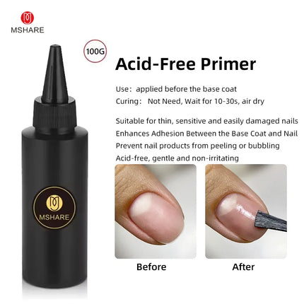 MSHARE 100ml Shiny Top Coat No Wipe Top Nail Gel for Gel Polish Semi-permanent Varnish No Sticker Hard Top Gel