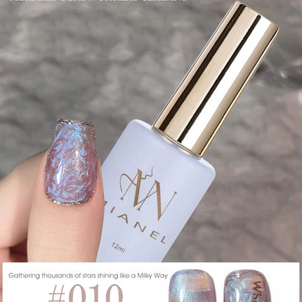 MIANEL 12ML Mother-of-Pearl Mermaid Shimmer Thread Gel Polish 2026 Spring-Summer Collection Fine Glitter Aurora Pearl Nail Art