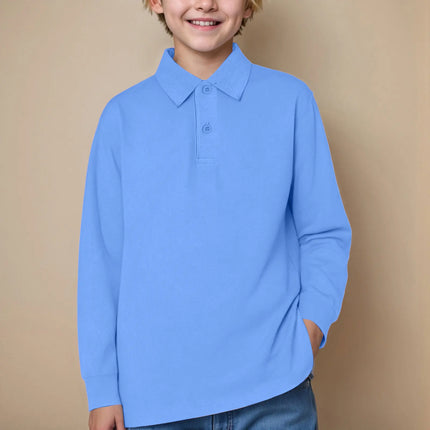 Boys POLO Shirts Teen Boy School Shirts Long Sleeve Lapel Kids Sports Tees Children Clothing Spring Autumn Boys Girls Shirts