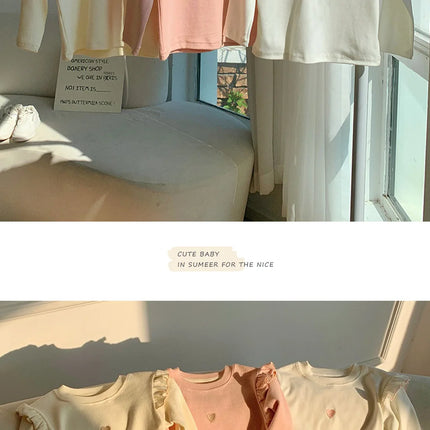 New Children's T-Shirt Sweater Girls Long-Sleeved Spring and Fall Models Long-Sleeved Bottoming Shirt Girls Sweater T-Shirt Long
