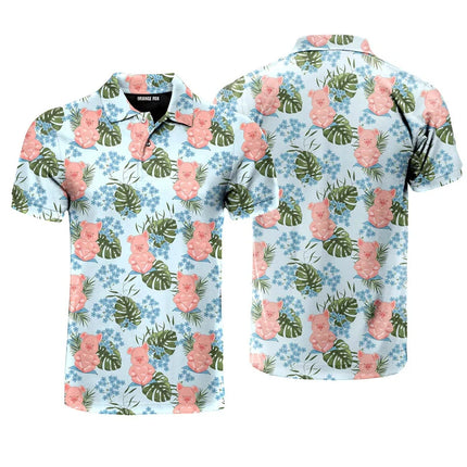 Funny Pig Pattern 3D Printed Polo Golf Shirt For Men New Design Daily Casual Sports Button T-shirt Short Sleeves Outdoor Tee Top
