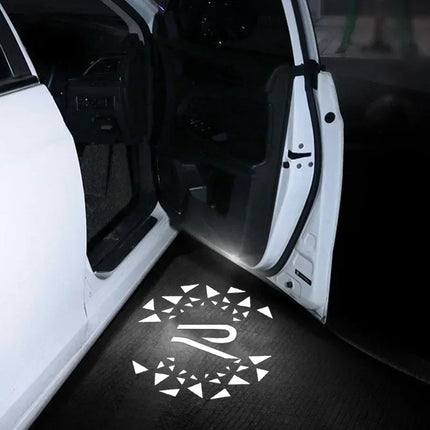 2Pcs LED Car Door Welcome Light Logo for VOLKSWAGEN VW R Line Golf Tiguan POLO BORA Passat Jetta Touareg Courtesy Projector Lamp