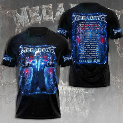 Heavy Metal Rock Band Megadeth 3D Print T-Shirt Tops Women's Sports Large Size Tops Tees Summer T-Shirt Kids Clothing Band T-Shirt