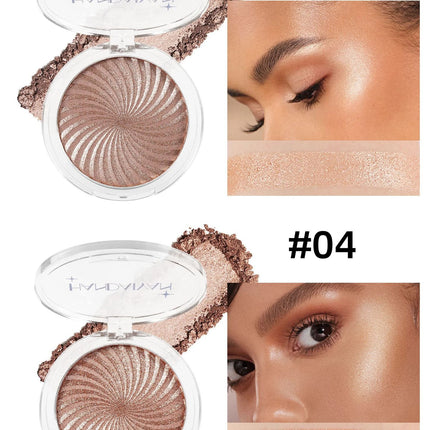 6Colors Face Brightening Highlighter Palette Monochrome Pearlescent Fine Glitter White Champagne Waterproof High Gloss Highlight