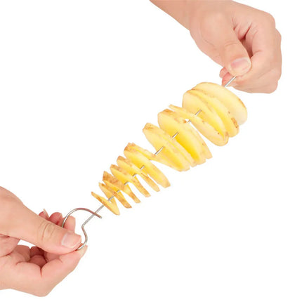 Spiral Potato Cutter with 4 Stainless Steel Sticks Spiralizer Chips Maker Reusable Potato Twister Kitchen Accessories