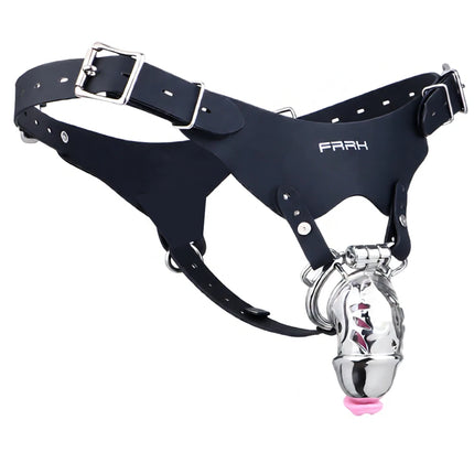 LEZEE Male Chastity Cage Chastity Belt With Peeing Hole Silicone Imitation Clitoris Plug Penis Cages Urethral Lock Sex Toys