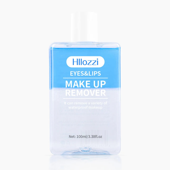 Hllozzi 100ml lip and eye makeup remover mild and non-irritating quickly removes makeup, deep cleansing water-oil makeup remover