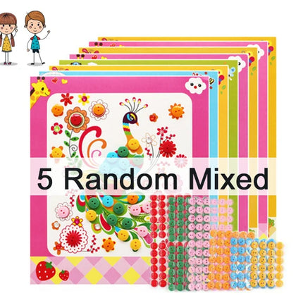 8Pcs/5pcs Kids DIY Button Stickers Drawing Toys Handmade School Art Class Painting Drawing Craft Toys Children Early Educational
