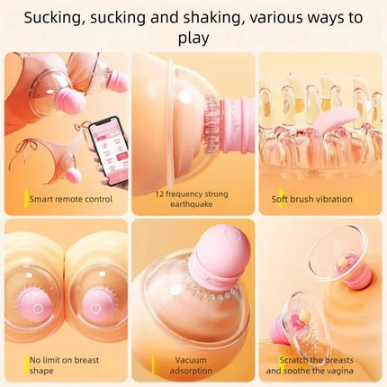 Remote Controll Nipple Sucking Vibrator Adult Sex Toys for Women Suck Breast Enlargement Massager Vacuum Clitoris Stimulation