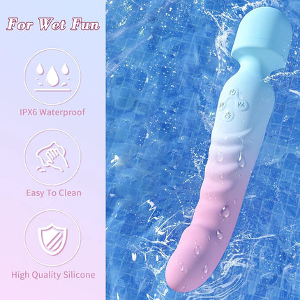 G Spot Vibrator Female Clitoral Stimulator AV Magic Wand Dildo Waterproof Heating Wand Massager for women and Couples
