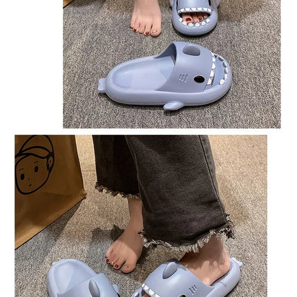 New Shark Slippers for Women Men Shoes Shark Flip Flops Beach Slides Female Home Slipper Bathroom Non-Slip Thick Sandals Couples