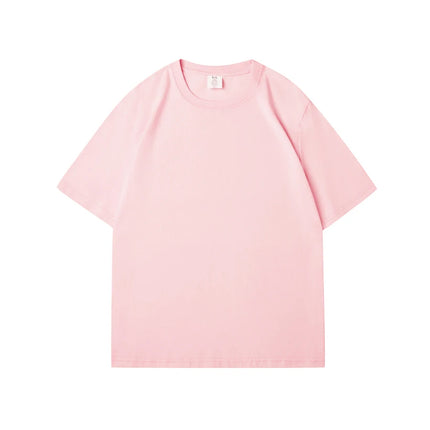 WAVLATII Women New 100% Cotton Solid T-shirts Female Pink White Casual Summer Tees Lady Oversized Short Sleeve Tops WT2401