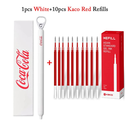 KACO Coca Cola Gel Ink Pen Pull Ring high-quality 0.5 dual-core ST head,Quick Drying Black stylo for office signing school suppl