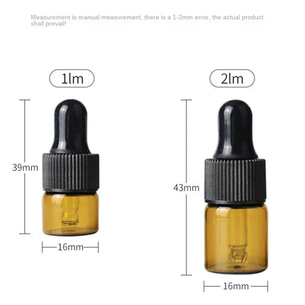 50/100PCS 1-5/ML Essential Oil Glass Refillable Eye Empty Dropper Bottle Container TravelPortable for Essential Oils, Perfumes