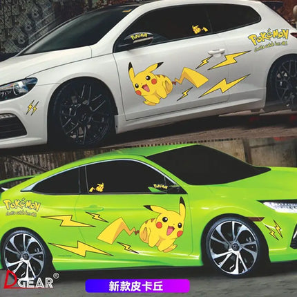popular anime Pokemon cute Pikachu car sticker Scratch obstruction waterproof Cartoon creative car door decal sticker