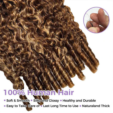 Highlight Miracle Knots Feathered Crochet Human Hair Burmese Curly 100% Raw Human Hair Extensions Colored Crochet Human Hair