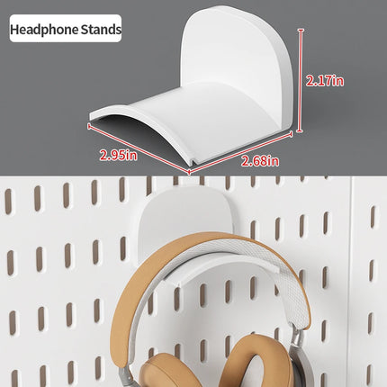 Nordic-Style Wall-Mounted Storage Pegboard: Drill-Free Headphone & Keyboard Stand for Gaming/Study Rooms, Also for Display