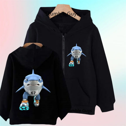 Hot Six Seven Zip Up Hoodies Children's Funny 67 Brainrot Sweatshirts Clothes Kid Girl Boy Zipper Hoody Baby Casual Fashion Tops
